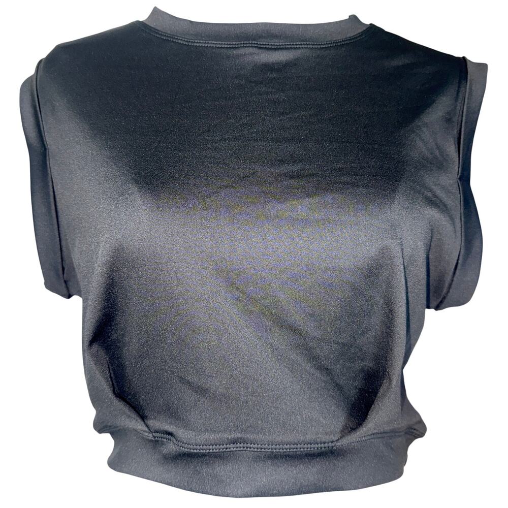 NEW Halara Black Cropped Short Sleeve Crop Top Blouse Muscle Tee Top Womens Sz M